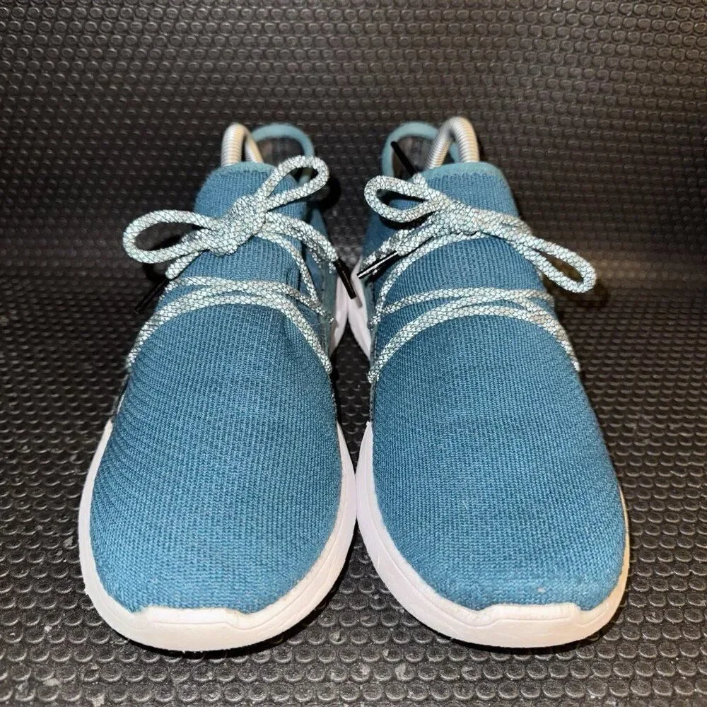 Vessi Cityscape Classic Teal Blue Knit Lace Up Comfort Shoes Womens Size 10